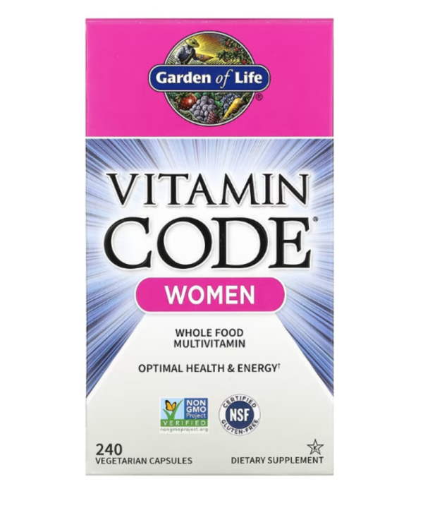Garden of Life, Vitamin Code, Whole Food Multivitamin for Women, 240 Vegetarian Capsules
