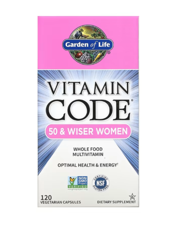 Garden of Life, Vitamin Code, Whole Food Multivitamin for Women, 50 & Wiser, 120 Vegetarian Capsules