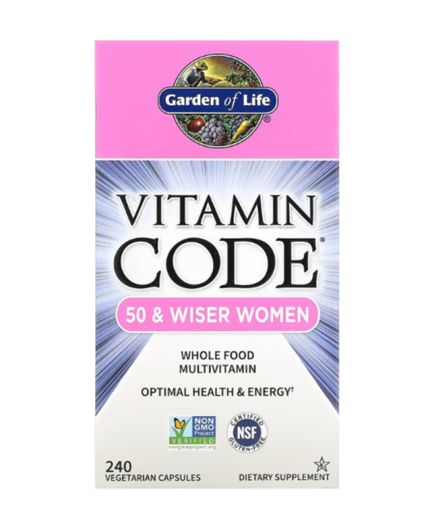 Garden of Life, Vitamin Code, Whole Food Multivitamin for Women, 50 & Wiser, 240 Vegetarian Capsules