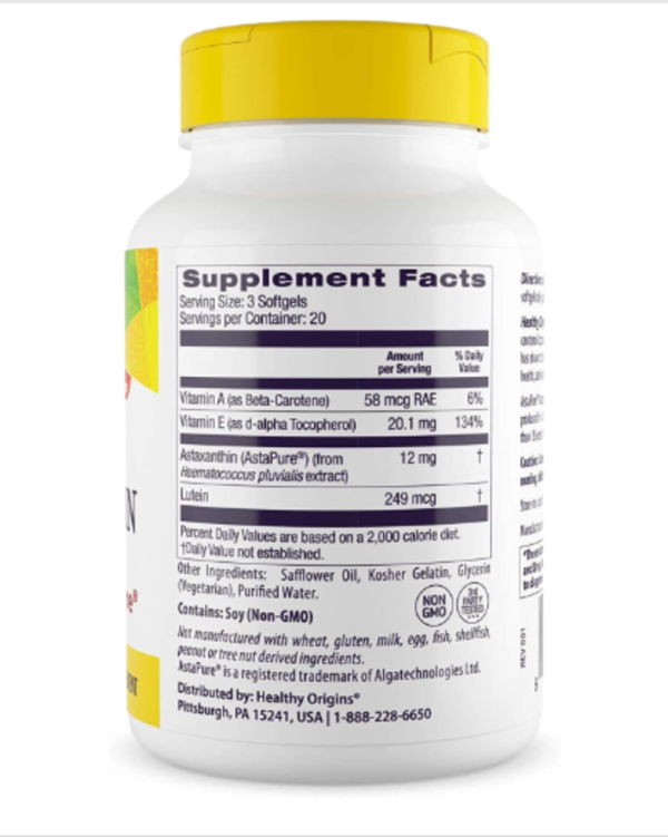 Healthy Origins, Astaxanthin, 4 mg, 60 Softgels