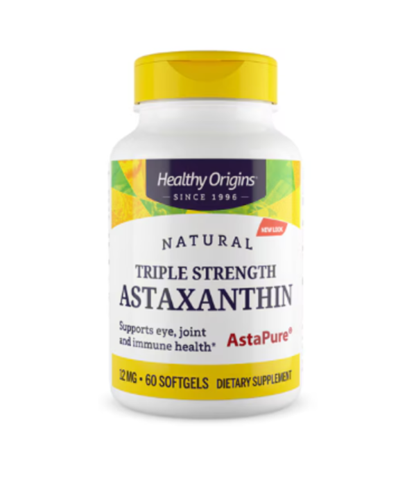 Healthy Origins Astaxanthin Triple Strength -- 12 mg - 60 Softgels