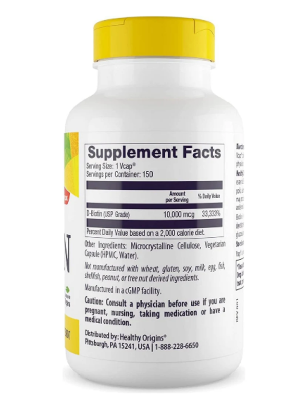 Healthy Origins, Biotin, Ultra Potency, 10,000 mcg, 150 Vcaps