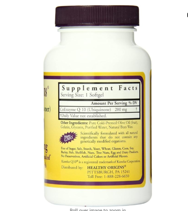Healthy Origins CoQ10 -200 mg - 60 Softgels