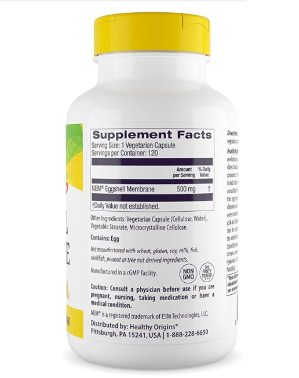 Healthy Origins, Eggshell Membrane, 500 mg, 120 Veggie Capsules