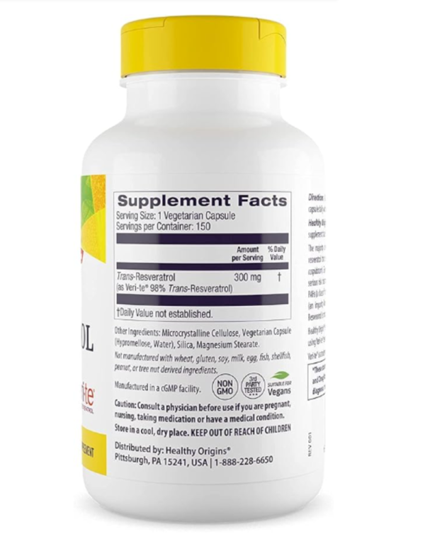 Healthy Origins Fermented Resveratrol  300 mg - 150 Veggie Caps