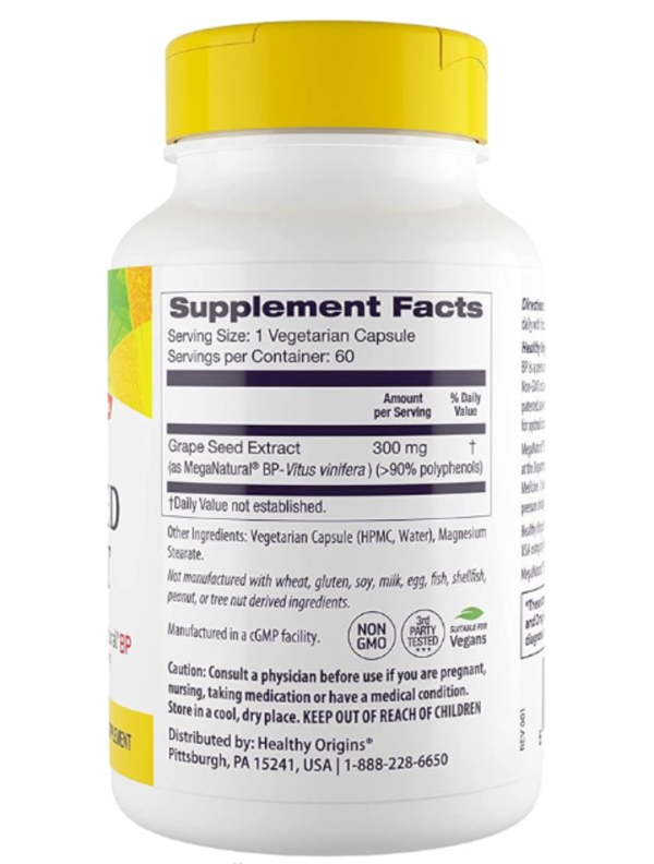 Healthy Origins Mega Natural®-BP Grape Seed Extract 300 mg - 60 Capsules