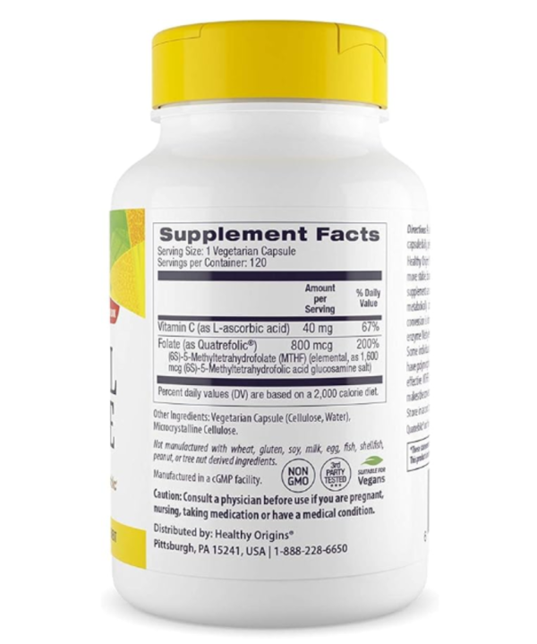 Healthy Origins Methyl Folate -- 800 mcg - 120 Veggie Caps