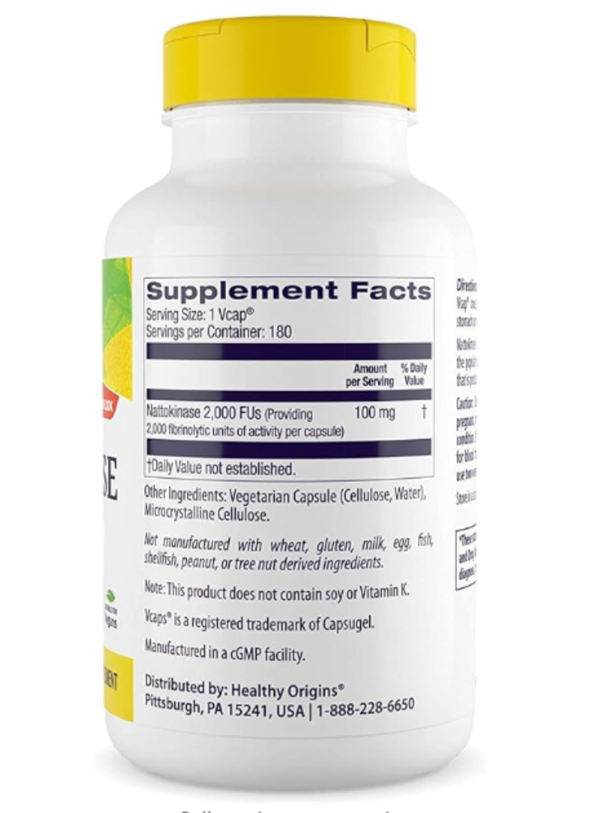 Healthy Origins Nattokinase 2000 FUs  100 mg - 180 Vcaps®
