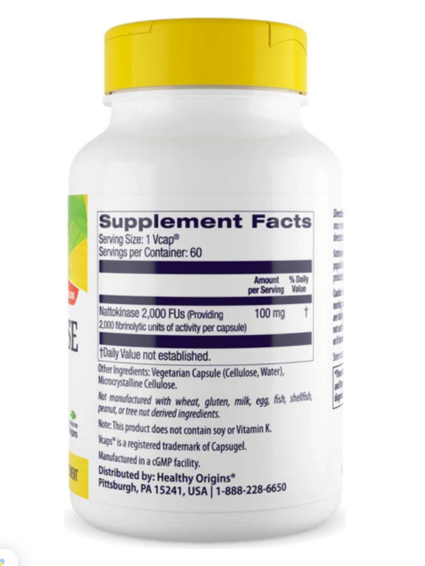 Healthy Origins Nattokinase 2000 FUs -- 100 mg - 60 Vcaps®