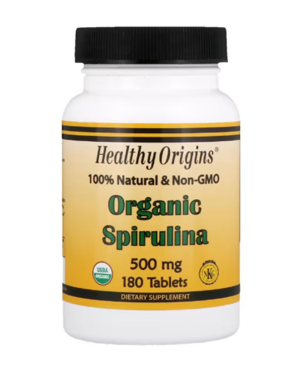 Healthy Origins, Organic Spirulina, 500 mg, 180 Tablets