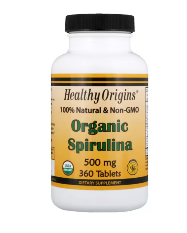 Healthy Origins Organic Spirulina -- 500 mg - 360 Tablets