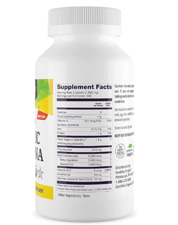 Healthy Origins, Organic Spirulina, 500 mg, 720 Tablets
