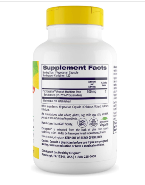 Healthy Origins, Pycnogenol, 100 mg, 120 Veggie Caps
