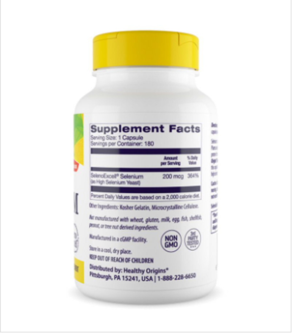 Healthy Origins, Seleno Excell, High Selenium Supplement, 200 mcg, 180 Tablets