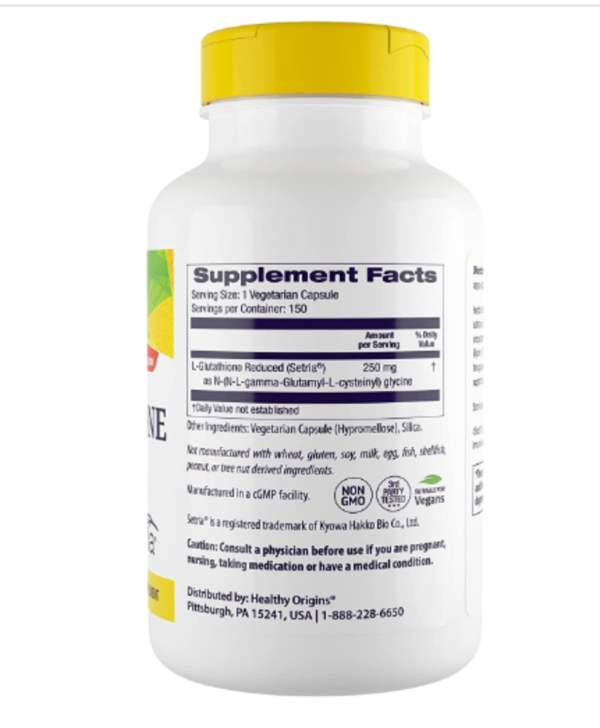Healthy Origins, Setria, L-Glutathione Reduced, 250 mg, 150 Veggie Caps