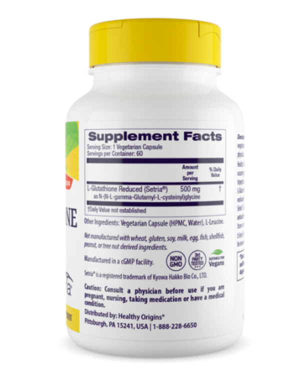 Healthy Origins, Setria, L-Glutathione Reduced, 500 mg, 60 Veggie Caps