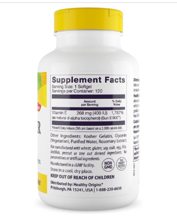Healthy Origins, Sunflower E, 400 IU, 120 Softgels