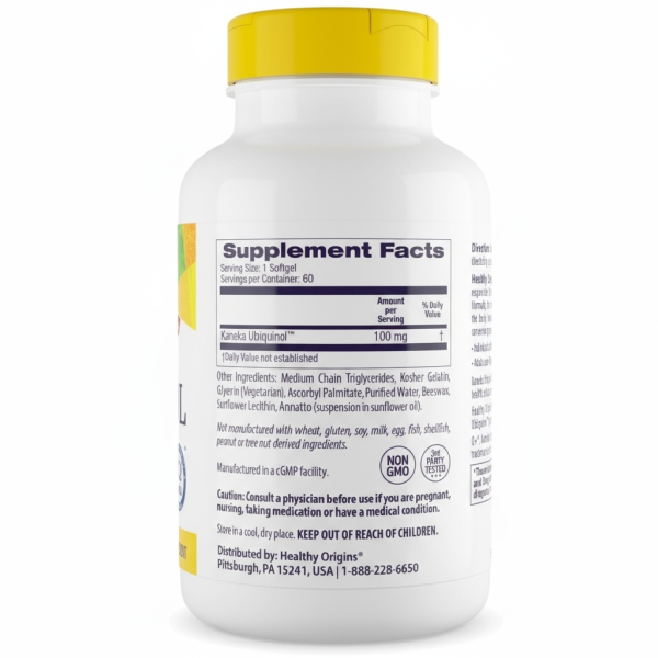 Healthy Origins, Ubiquinol, Kaneka Q+, 100 mg, 60 Softgels