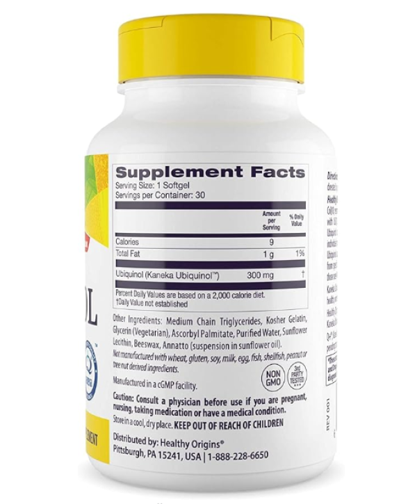 Healthy Origins, Ubiquinol, Kaneka QH, 300 mg, 30 Softgels