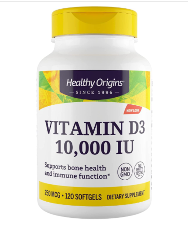 Healthy Origins, Vitamin D3, 10,000 IU, 120 Softgels
