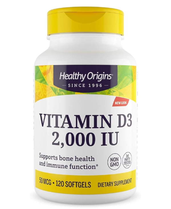 Healthy Origins, Vitamin D3, 2,000 IU, 120 Softgels