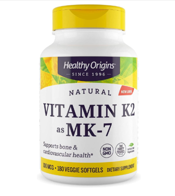 Healthy Origins, Vitamin K2 as MK-7, Natural, 100 mcg, 180 Veggie Softgels
