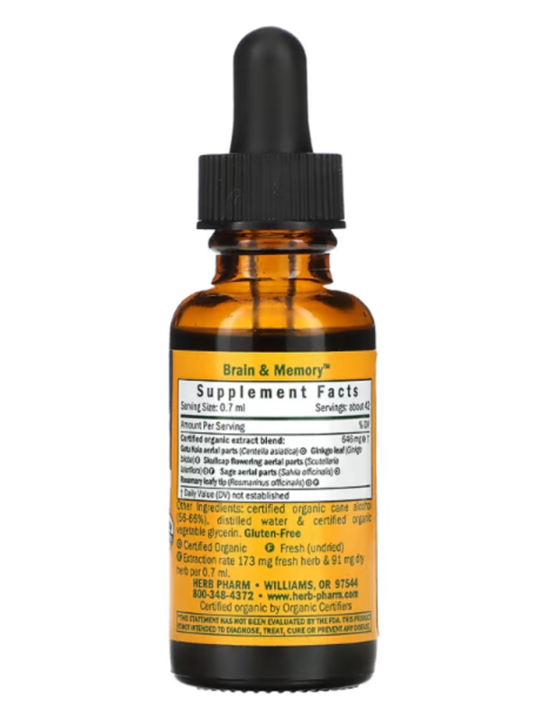 Herb Pharm, Brain & Memory, Nervous System, 1 fl oz (30 ml)