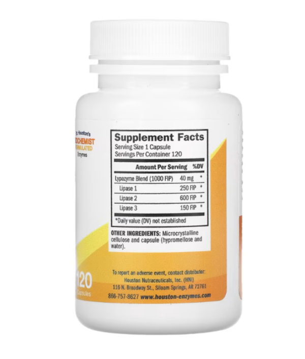 Houston Enzymes, Lypazyme, 120 Capsules
