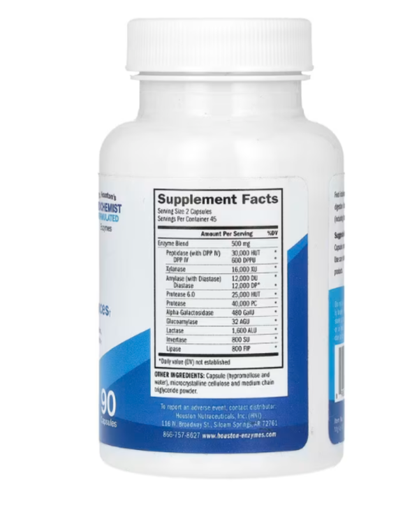 Houston Enzymes, TriEnza, Enzyme For Digestive Intolerances, 90 Capsules