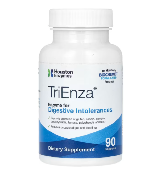 Houston Enzymes, TriEnza, Enzyme For Digestive Intolerances, 90 Capsules