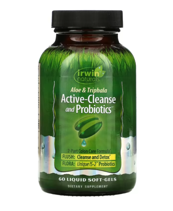 Irwin Naturals, Aloe & Triphala Active-Cleanse and Probiotics, 60 Liquid Soft-Gels