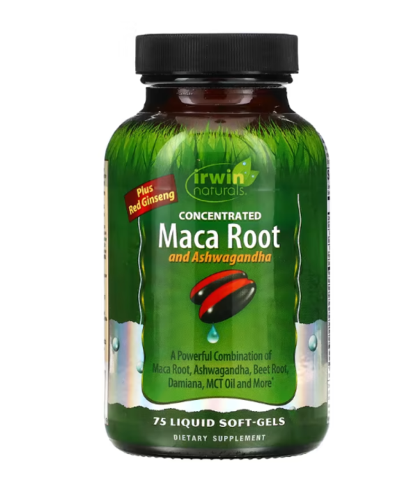 Irwin Naturals, Concentrated Maca Root and Ashwagandha, 75 Liquid Soft-Gels