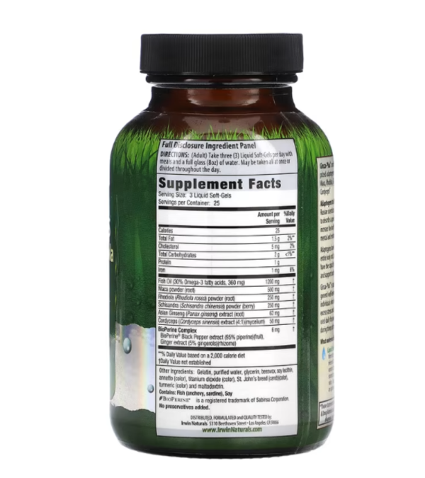 Irwin Naturals, Ginza-Plus, Maca & Rhodiola , 75 Liquid Soft-Gels
