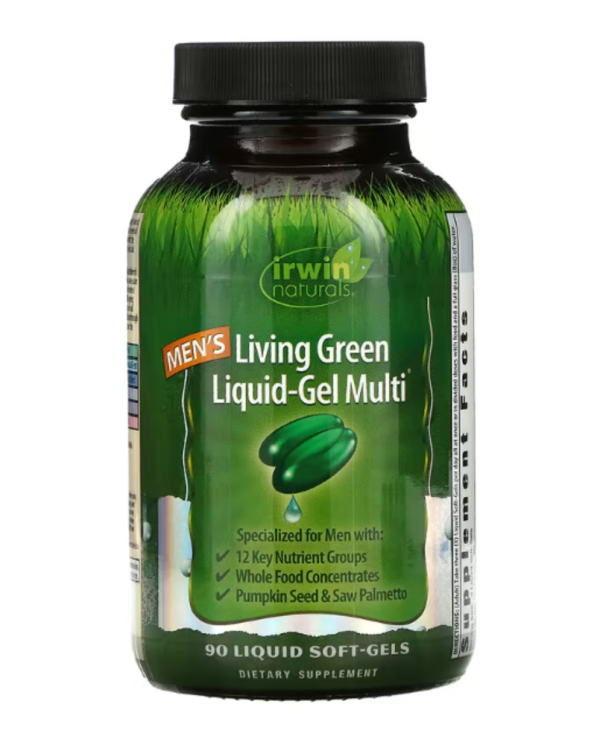 Irwin Naturals, Men's Living Green Liquid-Gel Multi, 90 Liquid Soft-Gels