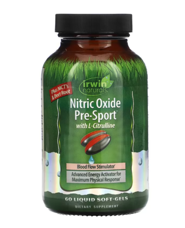 Irwin Naturals, Nitric Oxide Pre-Sport with L-Citrulline, 60 Liquid Soft-Gels