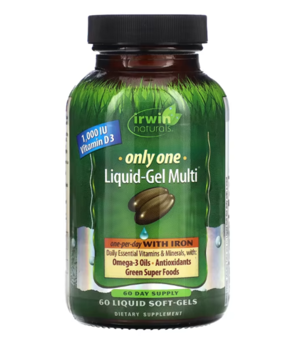 Irwin Naturals, Only One, Liquid-Gel Multi with Iron, 60 Liquid Soft-Gels