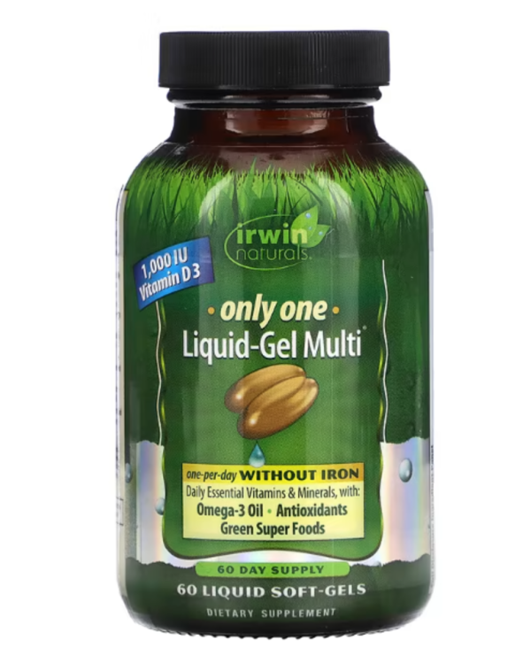 Irwin Naturals, Only One, Liquid-Gel Multi, Without Iron, 60 Liquid Soft-Gels