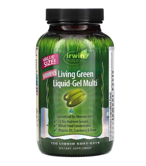Irwin Naturals, Women's Living Green Liquid-Gel Multi, 120 Liquid Soft-Gels