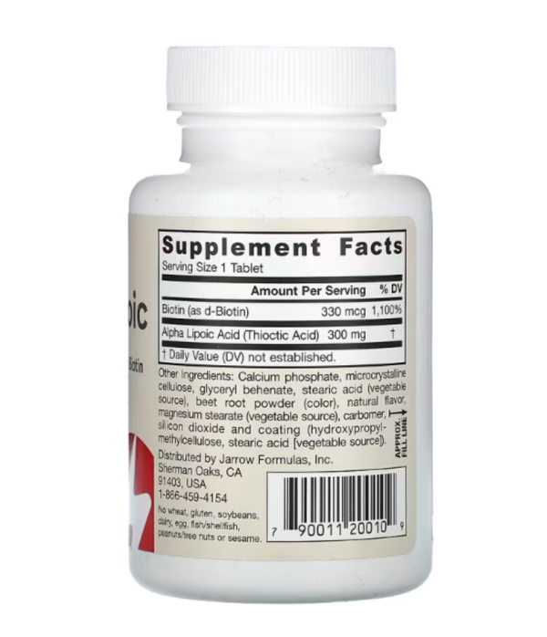 Jarrow Formulas, Alpha Lipoic Sustain with Biotin, 60 Tablets