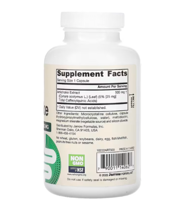 Jarrow Formulas, Artichoke 500, 500 mg, 180 Capsules
