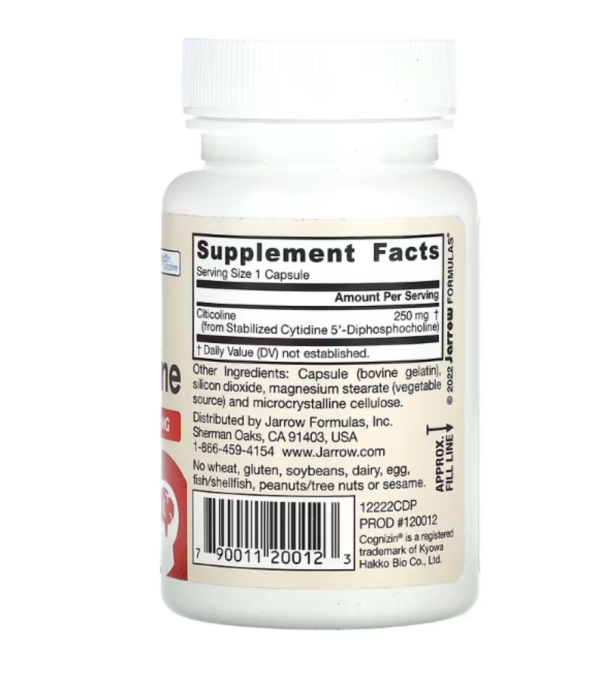 Jarrow Formulas, Citicoline, 250 mg, 60 Capsules