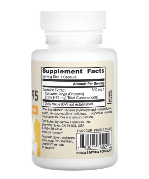 Jarrow Formulas, Curcumin 95, Turmeric Extract, 500 mg, 60 Veggie Capsules