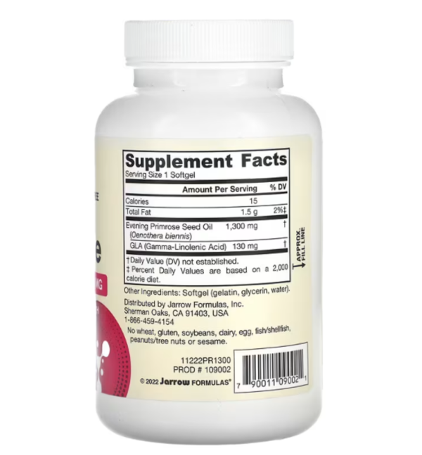 Jarrow Formulas, Evening Primrose, 1300 mg, 60 Softgels