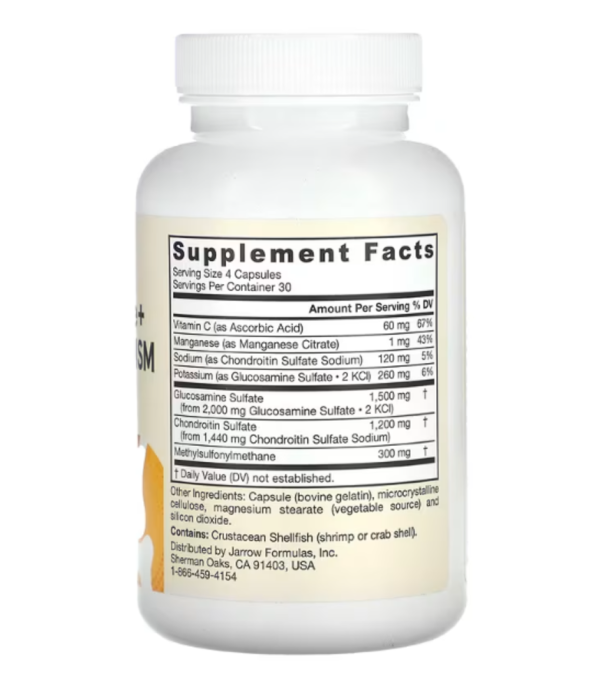 Jarrow Formulas, Glucosamine + Chondroitin + MSM, 120 Capsules