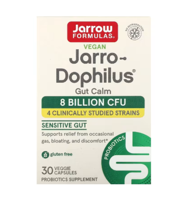 Jarrow Formulas, Jarro-Dophilus, Gut Calm, 8 Billion CFU, 30 Veggie Capsules