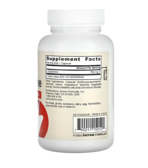Jarrow Formulas, L-Glutamine, 750 mg, 120 Veggie Capsules
