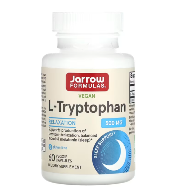 Jarrow Formulas, L-Tryptophan, 500 mg, 60 Veggie Caps