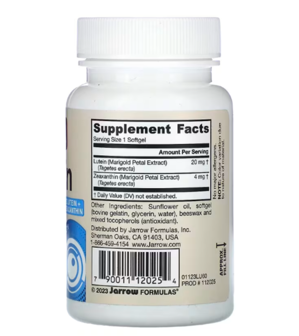 Jarrow Formulas, Lutein, 20 mg, 60 Softgels