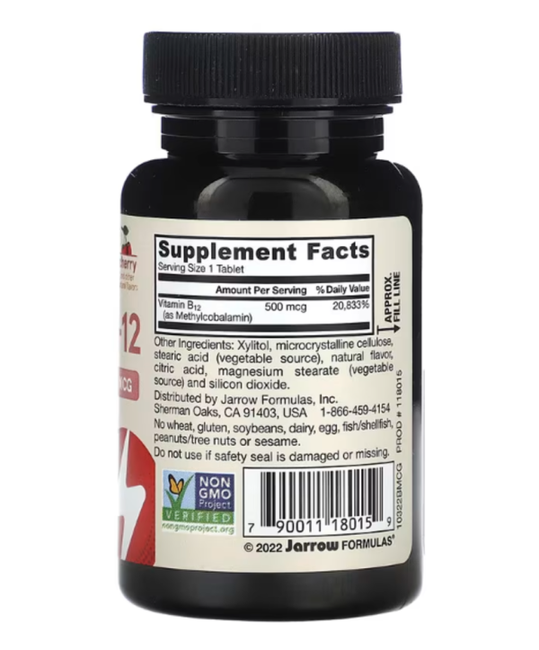 Jarrow Formulas, Methyl B-12, Cherry , 500 mcg, 100 Chewable Tablets