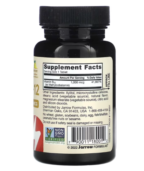 Jarrow Formulas, Methyl B-12, Extra Strength, Lemon, 1,000 mcg, 100 Chewable Tablets